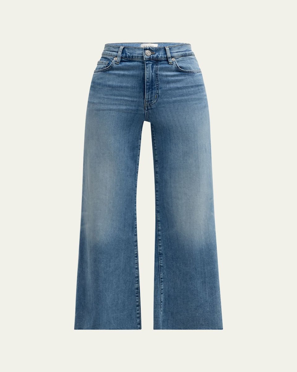 Le Palazzo Wide-Leg Raw-Hem Cropped Jeans